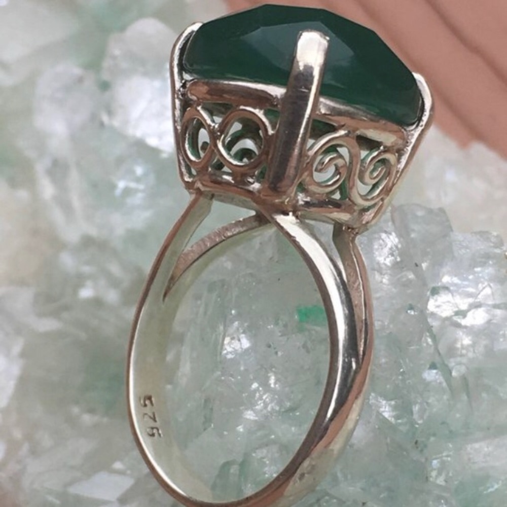 💍♾ Green Onyx Infinity Silver Ring 🙌🏾 handmade